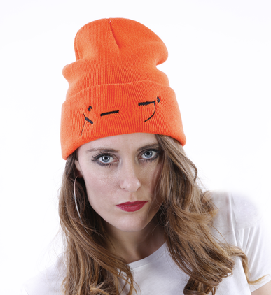 Neon Orange Japanese Dope Beanie Hat